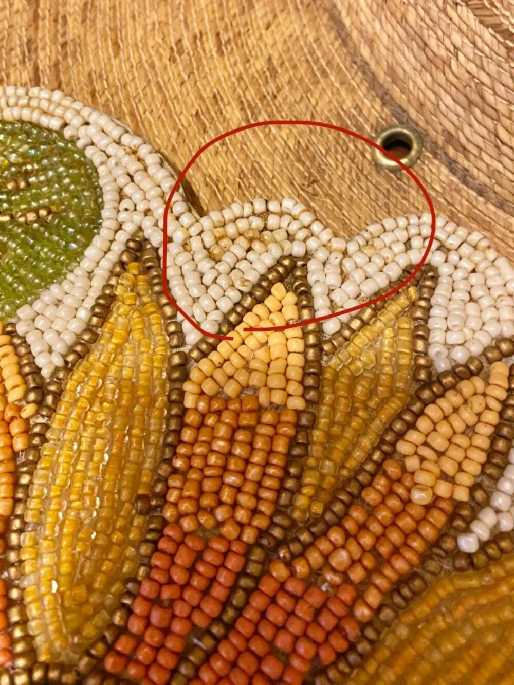 90s Pier 1 Imports Beaded Sunflower Table Runner Late Summer Fall Autumn Boho